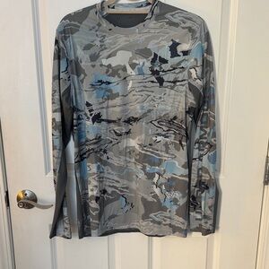 Under Armour Blue and Gray Camo Top